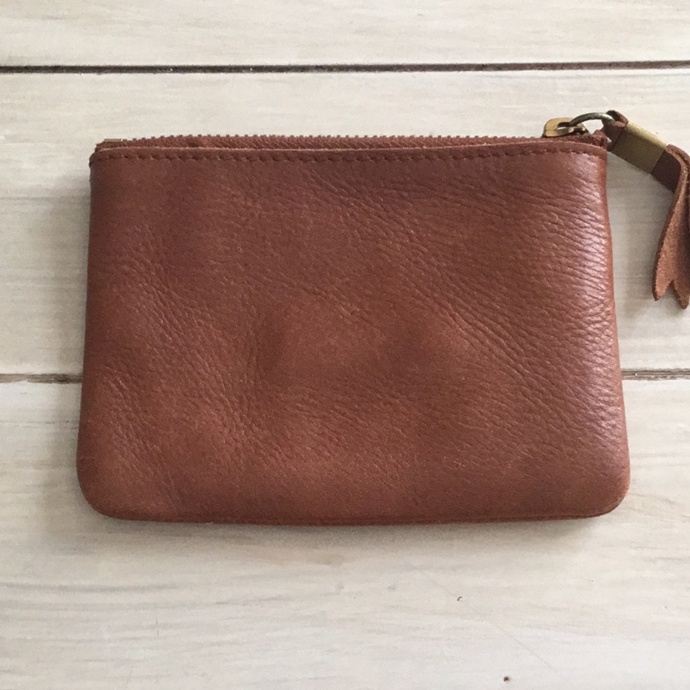 Madewell brown 100% leather card holder wallet